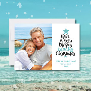 Kerstkaart van het strand