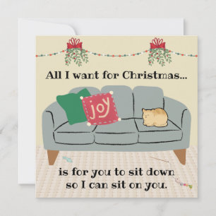 Kerstkaart van Kat, Gesneden Sinaasappelbrood Kat Kaart