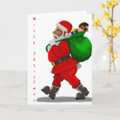 Kerstkaart van Kerstman Kaart (Gele Bloem)