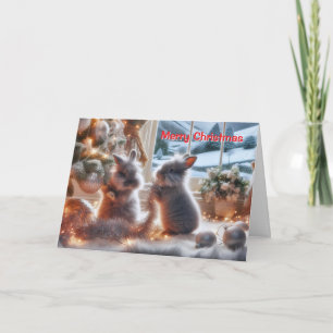 Kerstkaart van konijnen feestdagen kaart