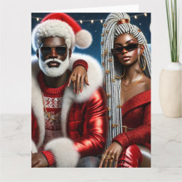 Kerstkaart van meneer en mevrouw Kerstman Kaart
