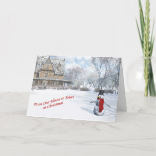 Kerstkaart 'Van Ons Huis Naar Jouw Huis' Feestdagen Kaart