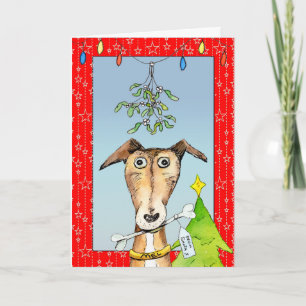 Kerstkaart van Santa - Greyhound (a513) Feestdagen Kaart