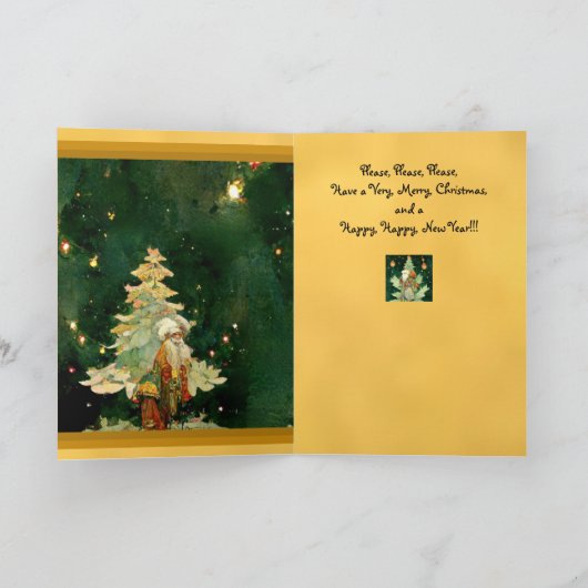 Kerstkaart van Sinterklaas impressionisme aquarel Kaart (Binnen)