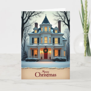 Kerstkaart van Sneeuwig Landhuis Kaart