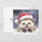 Kerstkaart van Sweet Hedgehog Flat (Voorkant / Achterkant)