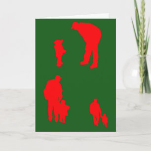 Kerstkaart van vader en kind kaart