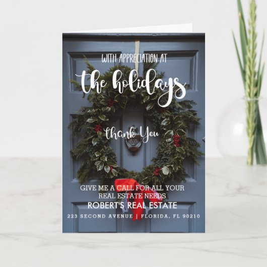 Kerstkaart van vastgoedmakelaar kaart (Voorkant)