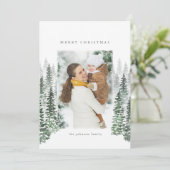 Kerstkaart van winterbos (Staand voorkant)