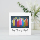 kerstKaart: Vibrant Choir van Angels (Staand voorkant)