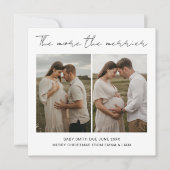 Kerstkaart voor aankomende baby met 'Hoe meer hoe (Voorkant)