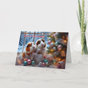 Kerstkaart voor Cavia's (personaliseer bericht) Feestdagen Kaart