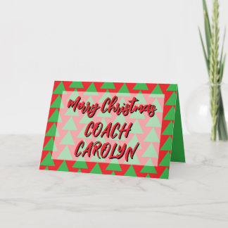 Kerstkaart voor Coach, Gepersonaliseerd met Naam Aankondiging