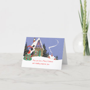 kerstkaart voor "country Cottage"-stijl Feestdagen Kaart
