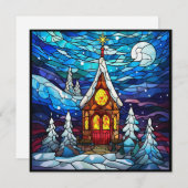 Kerstkaart voor de kerk in de winter (Voorkant / Achterkant)