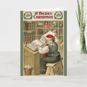 Kerstkaart voor de kerstkaart van de kerstman in d feestdagen kaart