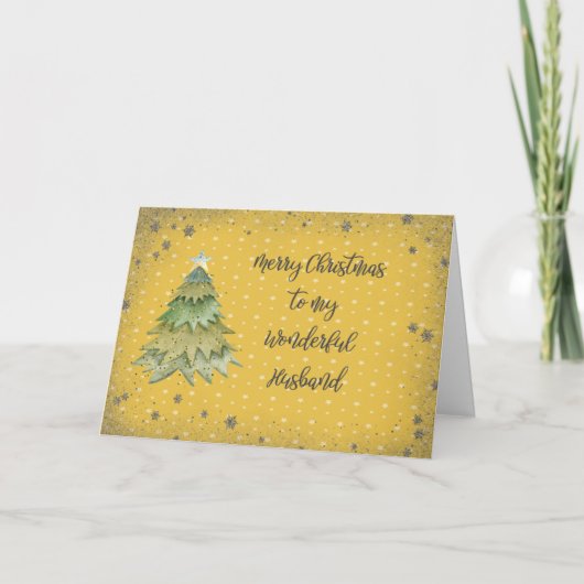 kerstKaart voor echtgenoot in gouden kleuren Feestdagen Kaart (Voorkant)