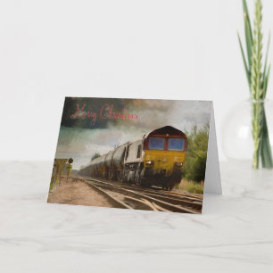 Kerstkaart voor elke fan van treinen en spoorwegen feestdagen kaart