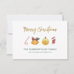 Kerstkaart voor familie modern niet-foto kerstkaar notitiekaartje