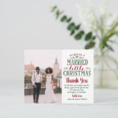 Kerstkaart voor gehuwden Bedankt (Staand voorkant)