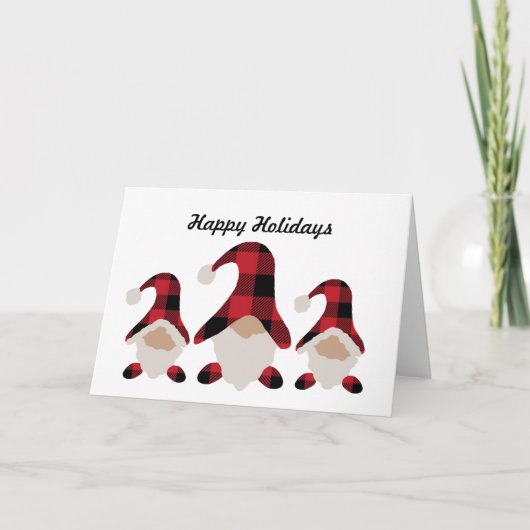 kerstkaart voor geplakt gnoom feestdagen kaart (Voorkant)