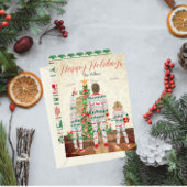 Kerstkaart voor gezin van 3 - Plat