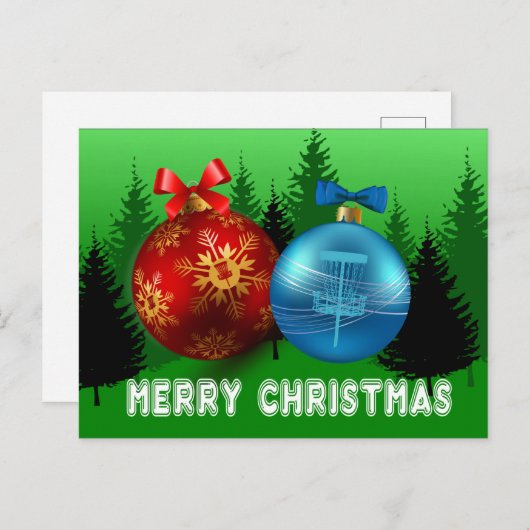 Kerstkaart voor golfspelen uitnodiging briefkaart (Voorkant / Achterkant)