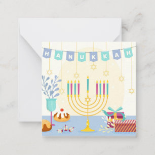 Kerstkaart voor Hanukkah Notitiekaartje