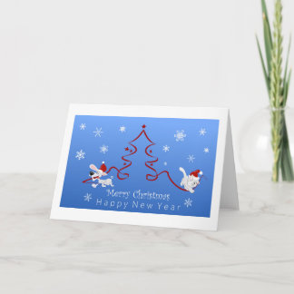 Kerstkaart voor huisdierliefhebbers, kerstgroet ka feestdagen kaart