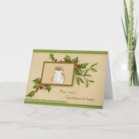  kerstkaart voor Kat en Holly Kaart (Voorkant)