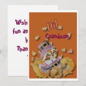 Kerstkaart voor kinderen met Thanksgiving (Voorkant / Achterkant)