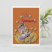 Kerstkaart voor kinderen met Thanksgiving (Staand voorkant)