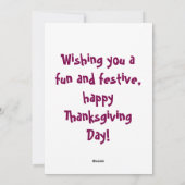 Kerstkaart voor kinderen met Thanksgiving (Achterkant)