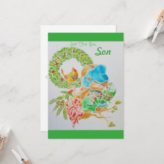 kerstkaart voor kleine jongens kaart