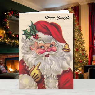 Kerstkaart voor kleinkind jongen of meisje naam en feestdagen kaart