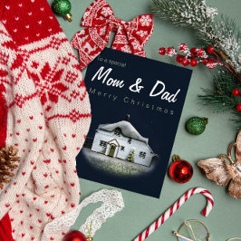 Kerstkaart voor mama en papa - Engelse landelijke  Kaart