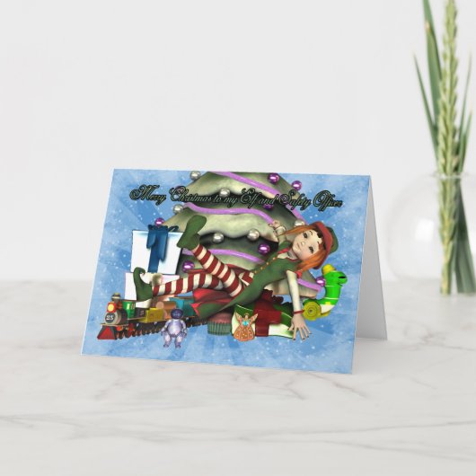 Kerstkaart voor mijn Elf en Safety Officer Feestdagen Kaart (Voorkant)