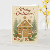 kerstkaart voor ontbijtkoek kaart (Gele Bloem)