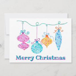 Kerstkaart voor ornamenten