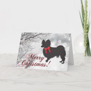 Kerstkaart voor Papillon-honden Bedankkaart