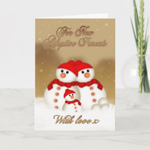 Kerstkaart voor pas adoptieve ouders feestdagen kaart