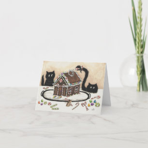 Kerstkaart voor Peek en Boo Black Cat met Bihrle Feestdagen Kaart