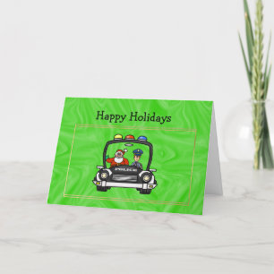 Kerstkaart voor politieauto's kaart