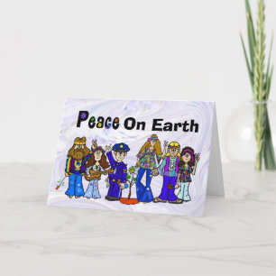 Kerstkaart voor politieman en Hippies Kaart