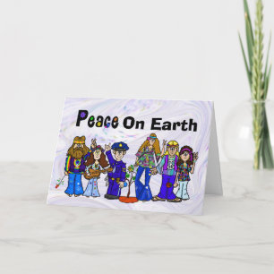 Kerstkaart voor politieman en Hippies Kaart