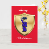 Kerstkaart voor politieman-gebarentaal kaart (Gele Bloem)