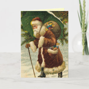 kerstkaart voor Santa Vintage Feestdagen Kaart