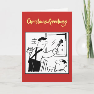 Kerstkaart voor schilder en decorateur feestdagen kaart