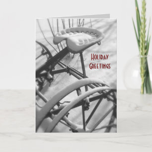 Kerstkaart voor trekkers: Oude tractorstoel Feestdagen Kaart