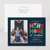 Kerstkaart voor verhuisbericht met 'Ho Ho Home Chr Feestdagenkaart (Voorkant / Achterkant)